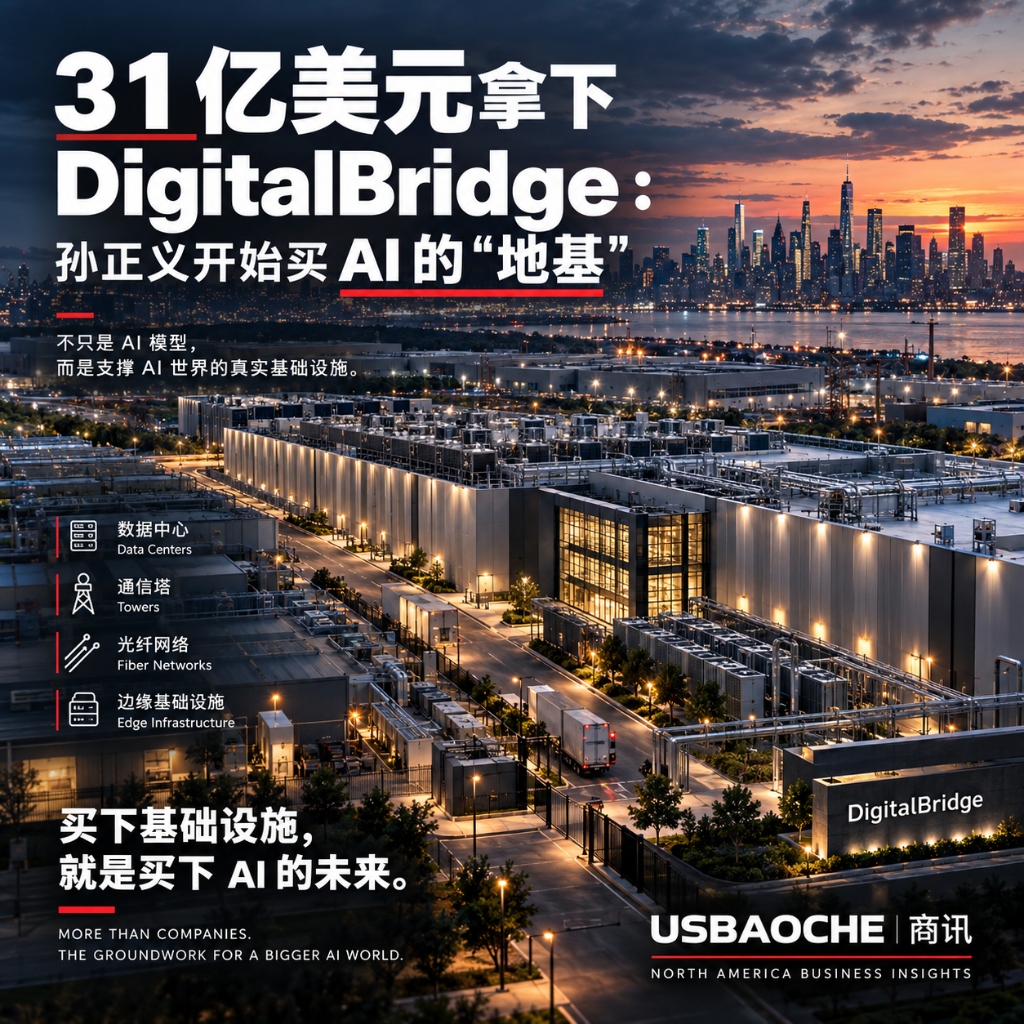 31 亿美元拿下 DigitalBridge：孙正义开始买 AI 的“地基”